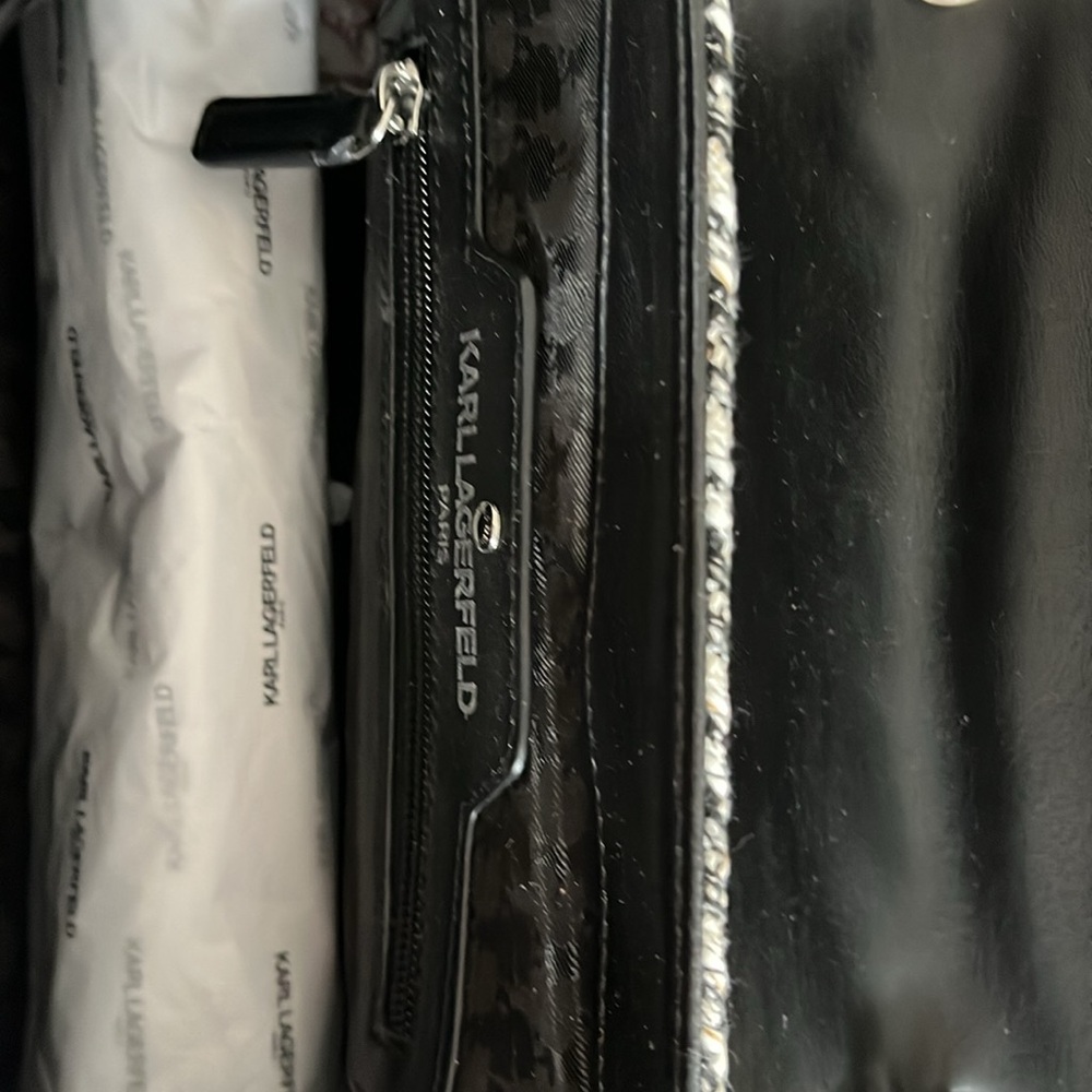 Black and White Tweed Shoulder Bag - Picture 7 of 9